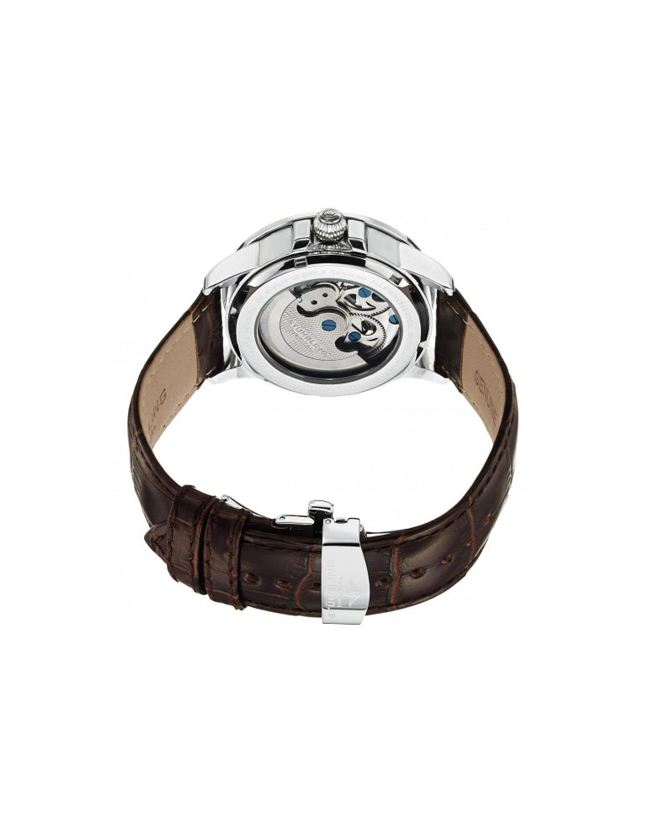 Stuhrling Original DT Bridge 470.3315K2 Automatic 42mm Skeleton Brown Leather Strap Watch