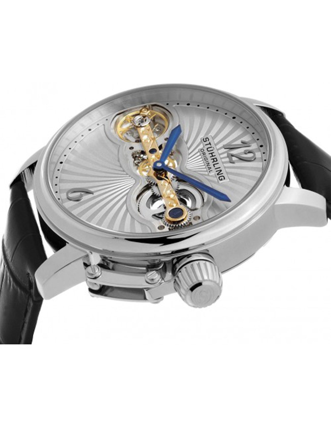 Doppler Black Silver 729.01 Leather Strap Watches