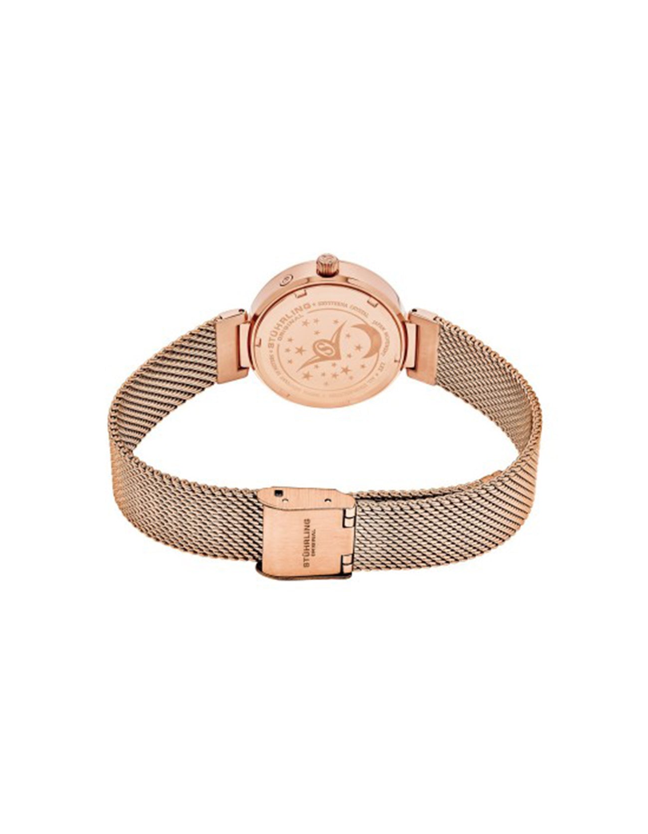 Stuhrling Original Selene 672.03 Quartz Classic Rose Tone Women Case Mesh Bracelet Watch
