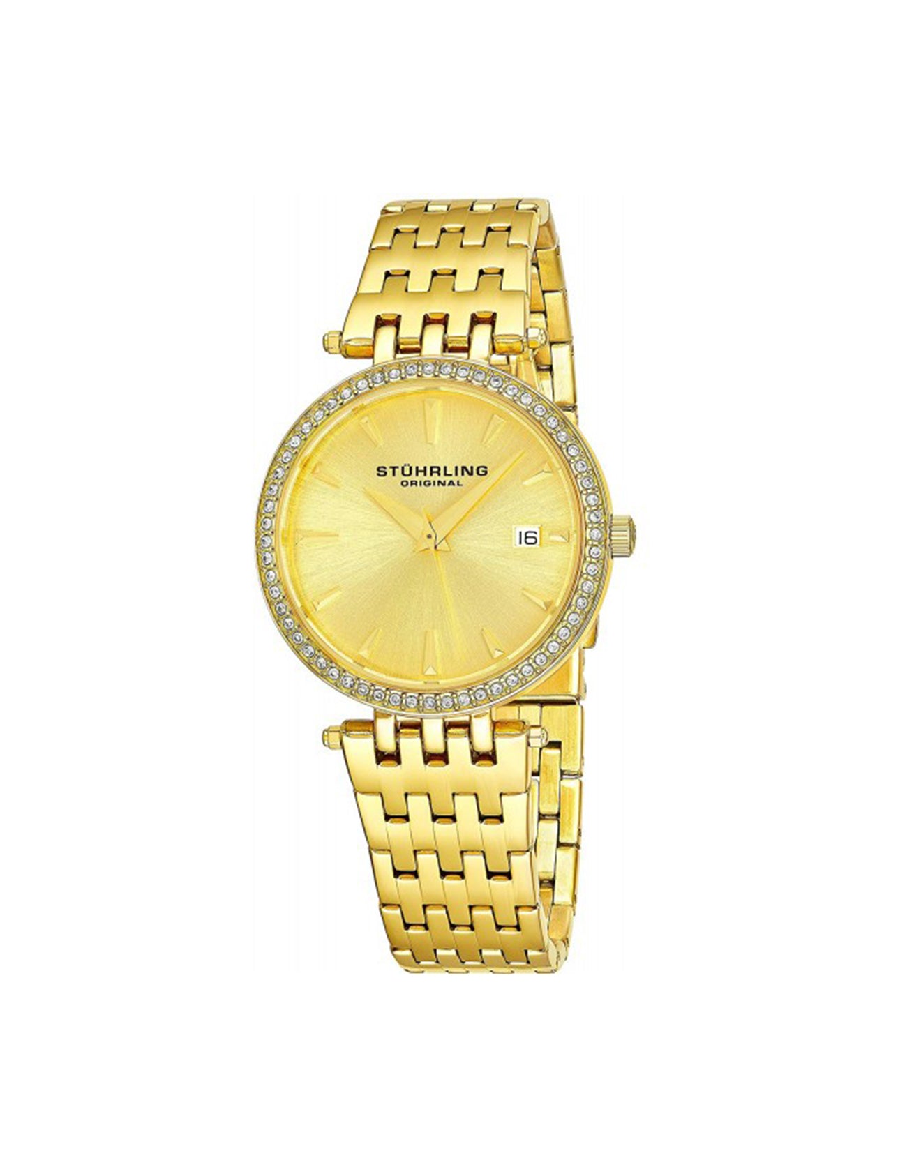 Stuhrling Original Garland 579.03 Quartz Classic Bracelet Gold Dial Women Watch