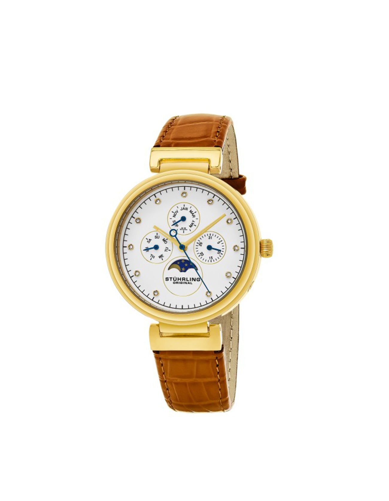 Stuhrling watch leather strap hot sale