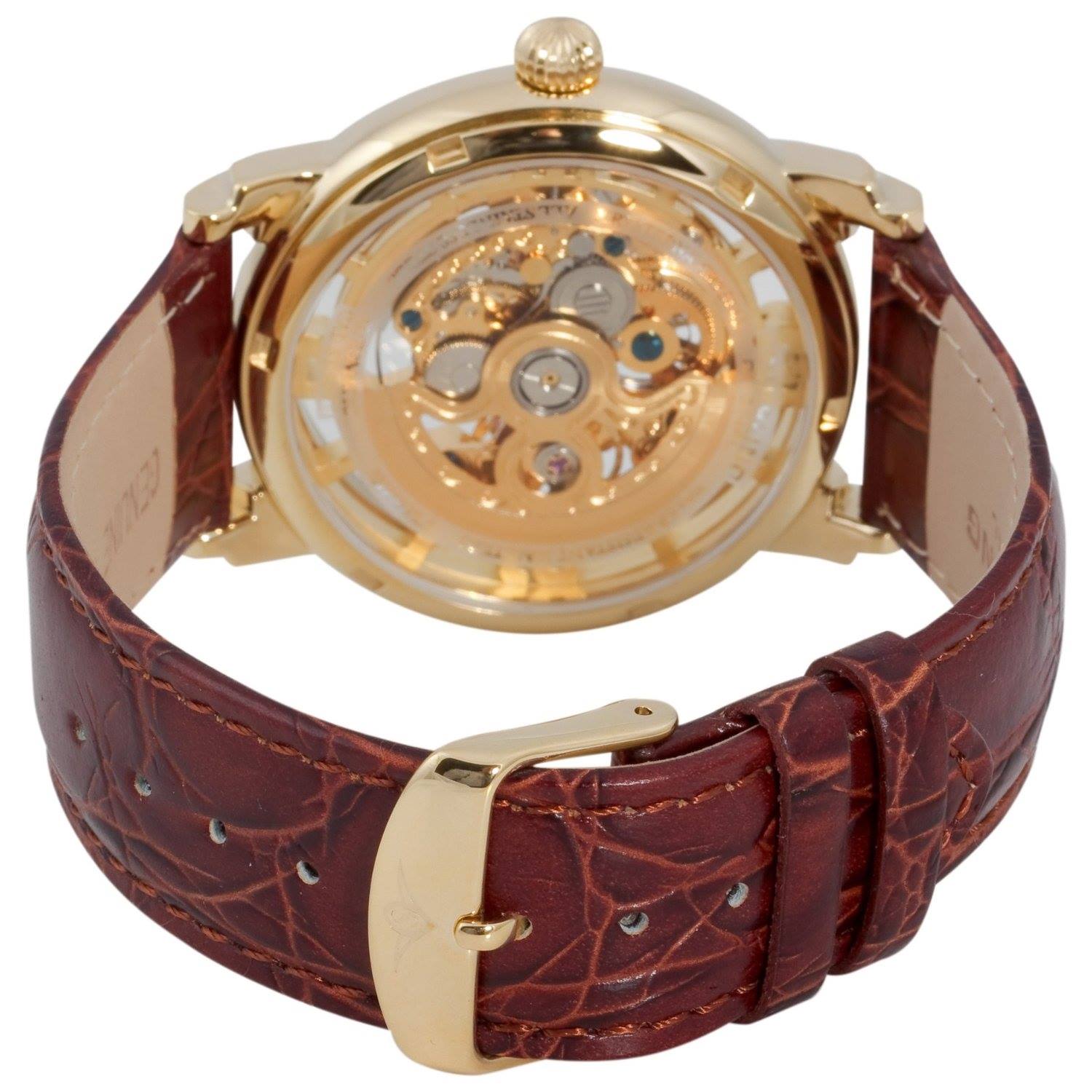 Stuhrling Original Men's Winchester 165 Brown Gold Dial Brown Leather Watch