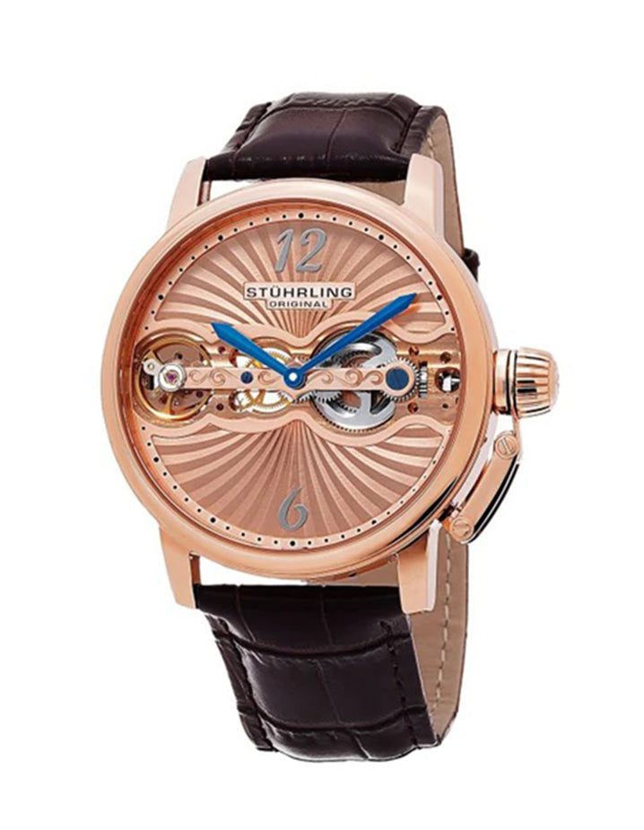 Stuhrling Original Doppler Rose 729.04 Brown Leather Legacy Watch