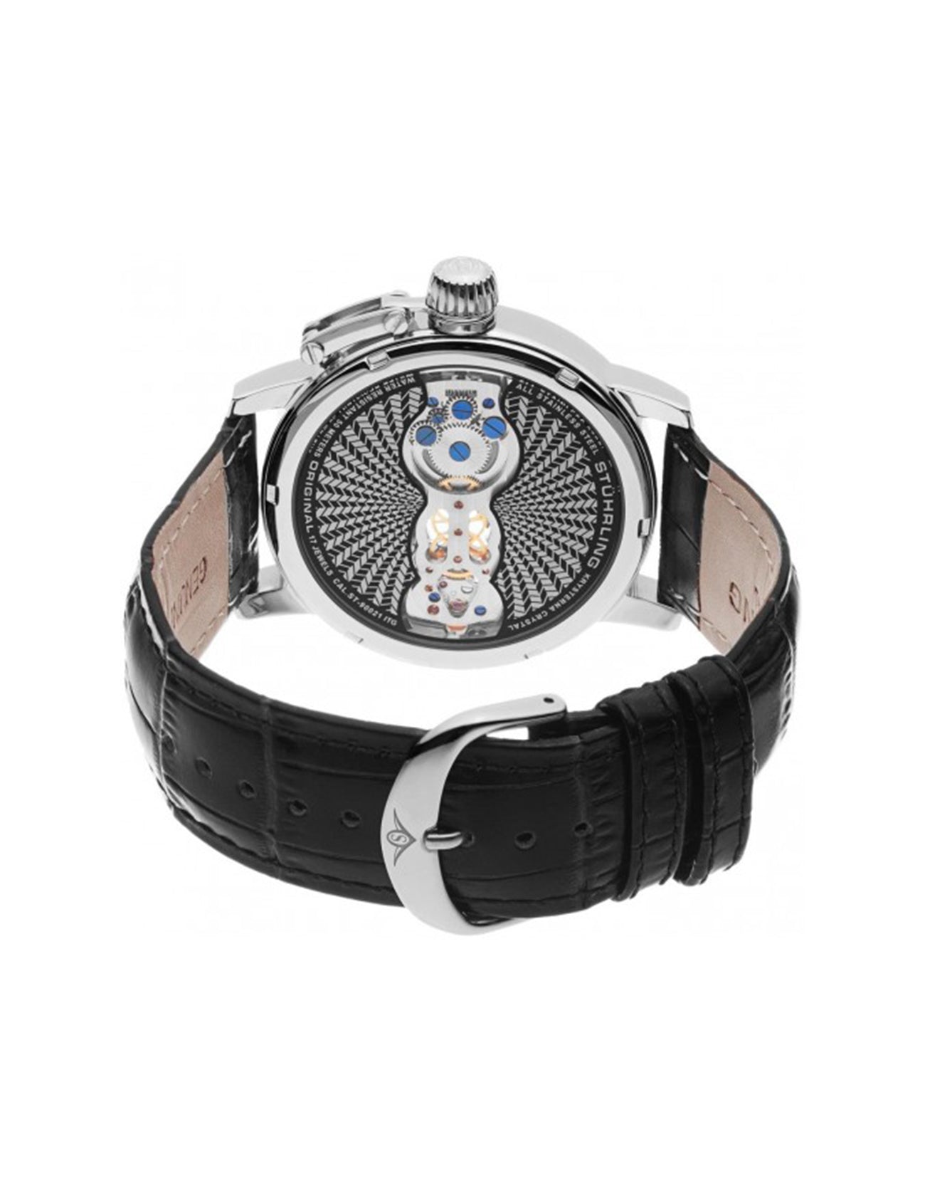 Doppler Black Silver 729.01 Leather Strap Watches
