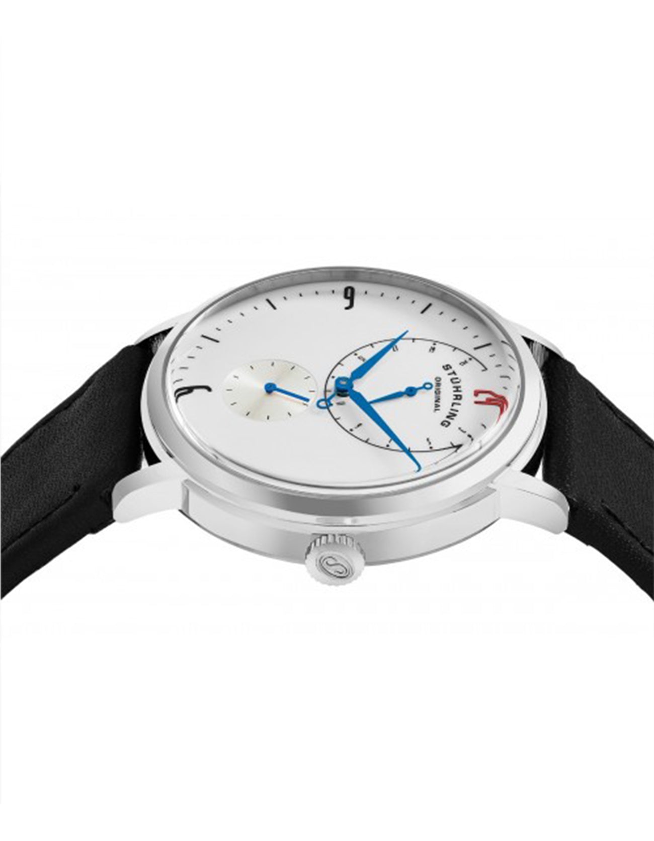 Stuhrling Original Cabaletta 778.06 Quartz 42mm Classic Black Horween Leather Watch