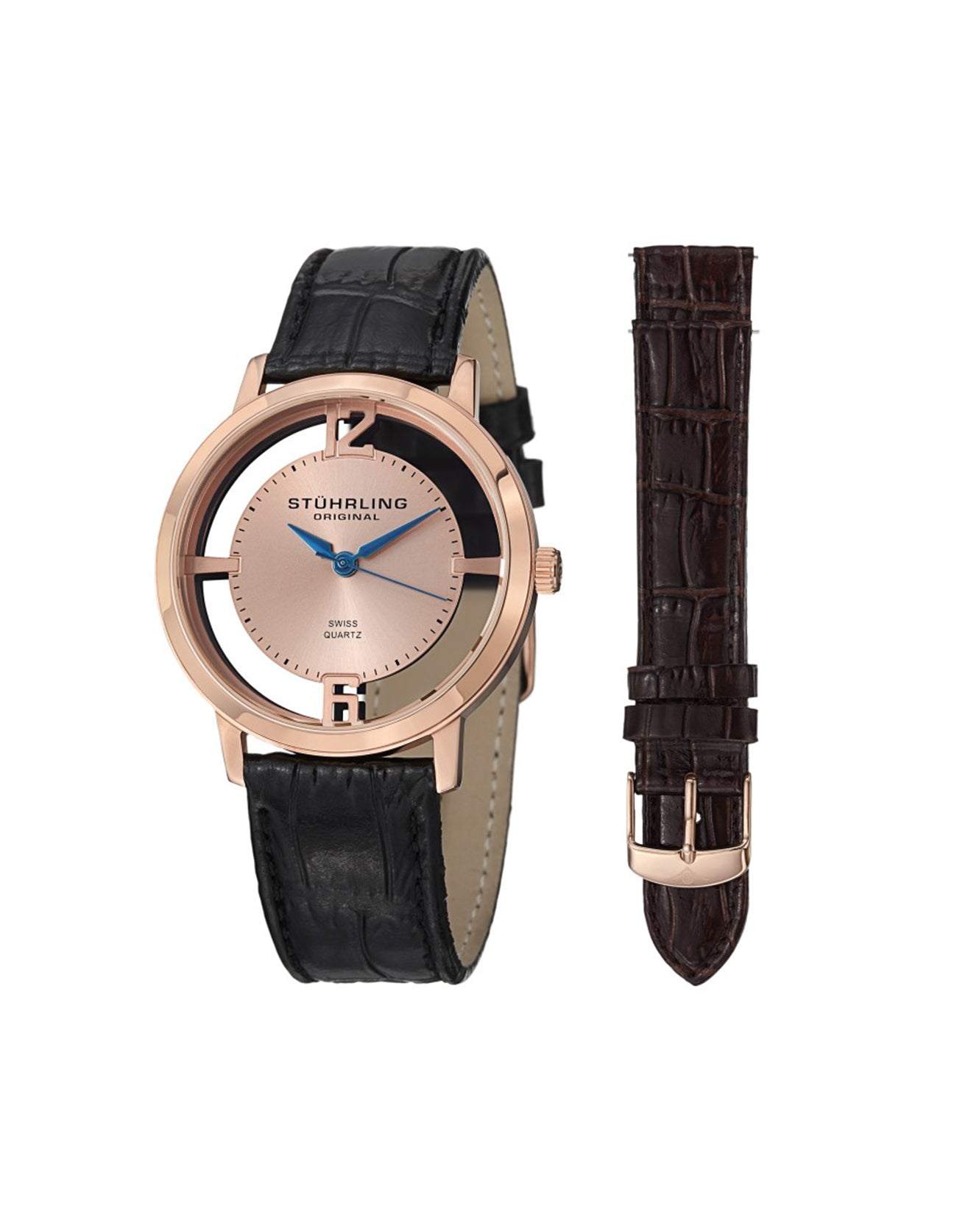 Stuhrling Original Set 388G2.SET.03 Cathedral Stainless Steel Rose Tone Watch