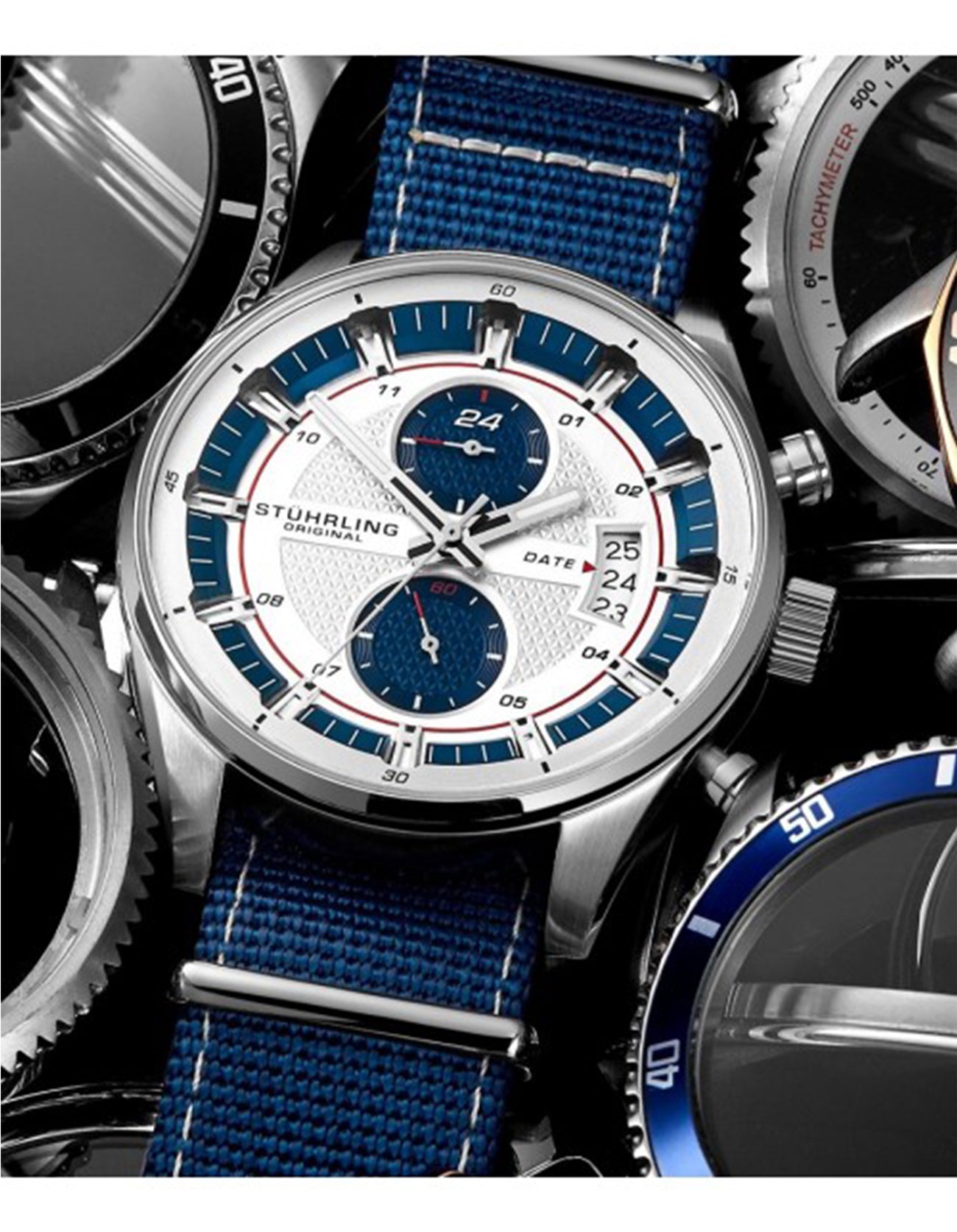 True Time Racer 845 Quartz Chronograph Silver Dial Watch