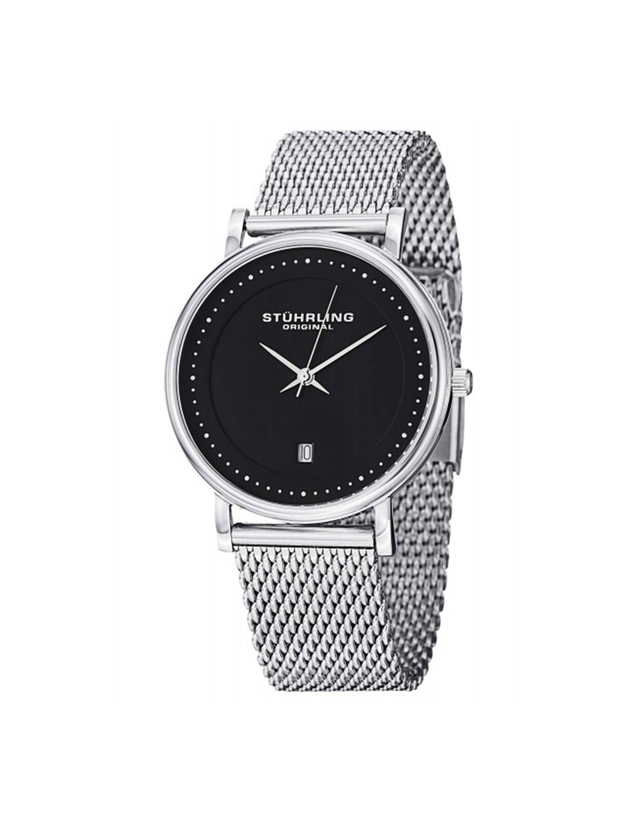 Stuhrling Original Casatorra Elite 734GM Quartz 40mm Classic Black Dial Stainless Steel Watch