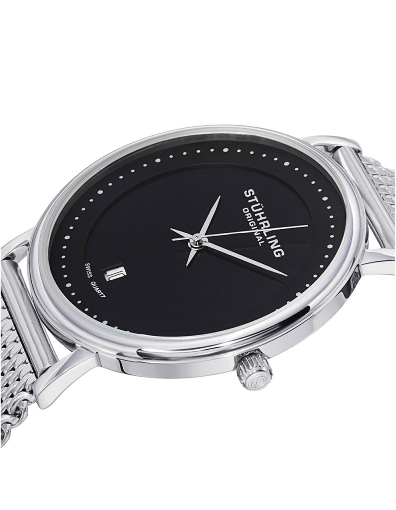 Stuhrling Original Casatorra Elite 734GM Quartz 40mm Classic Black Dial Stainless Steel Watch