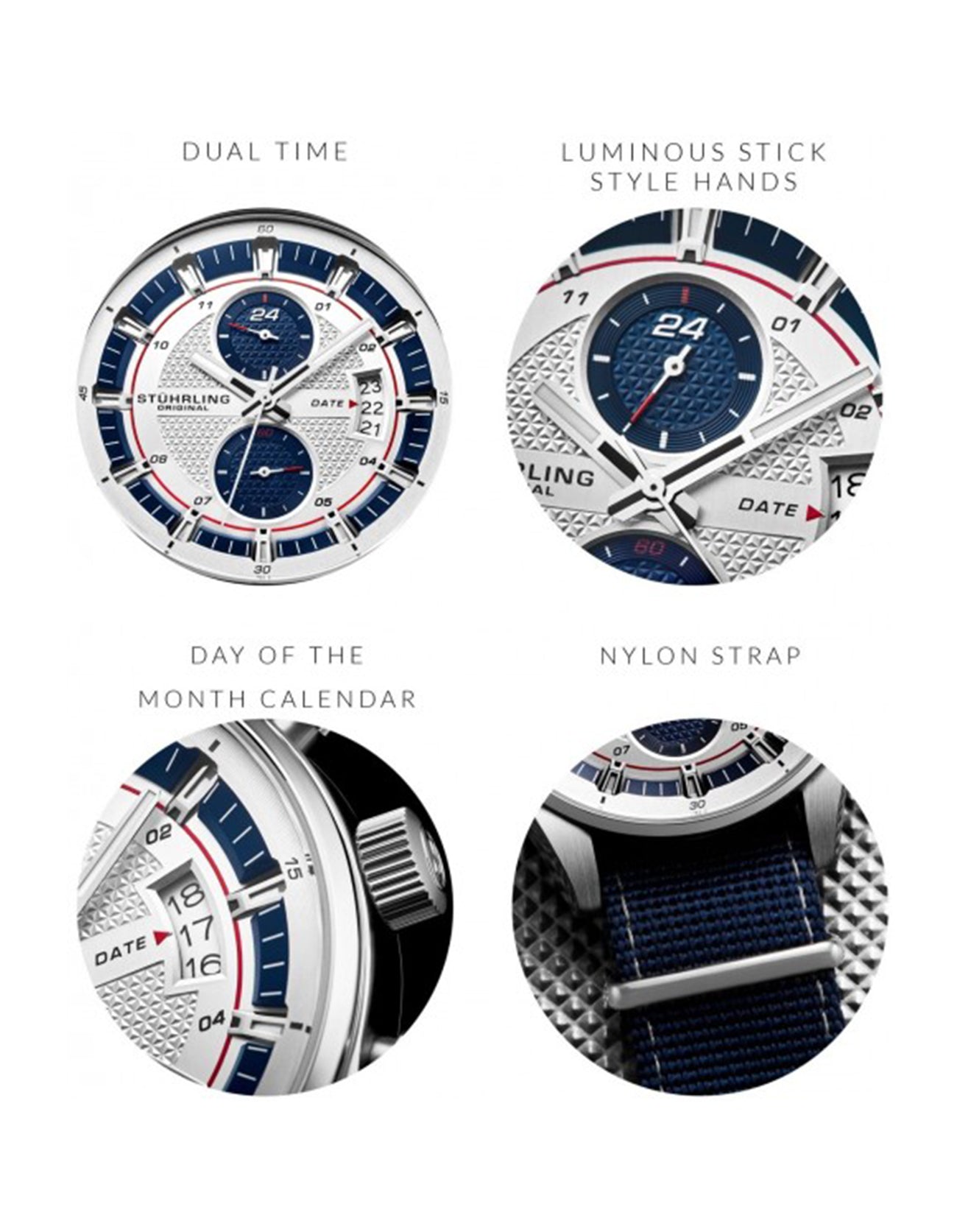 True Time Racer 845 Quartz Chronograph Silver Dial Watch