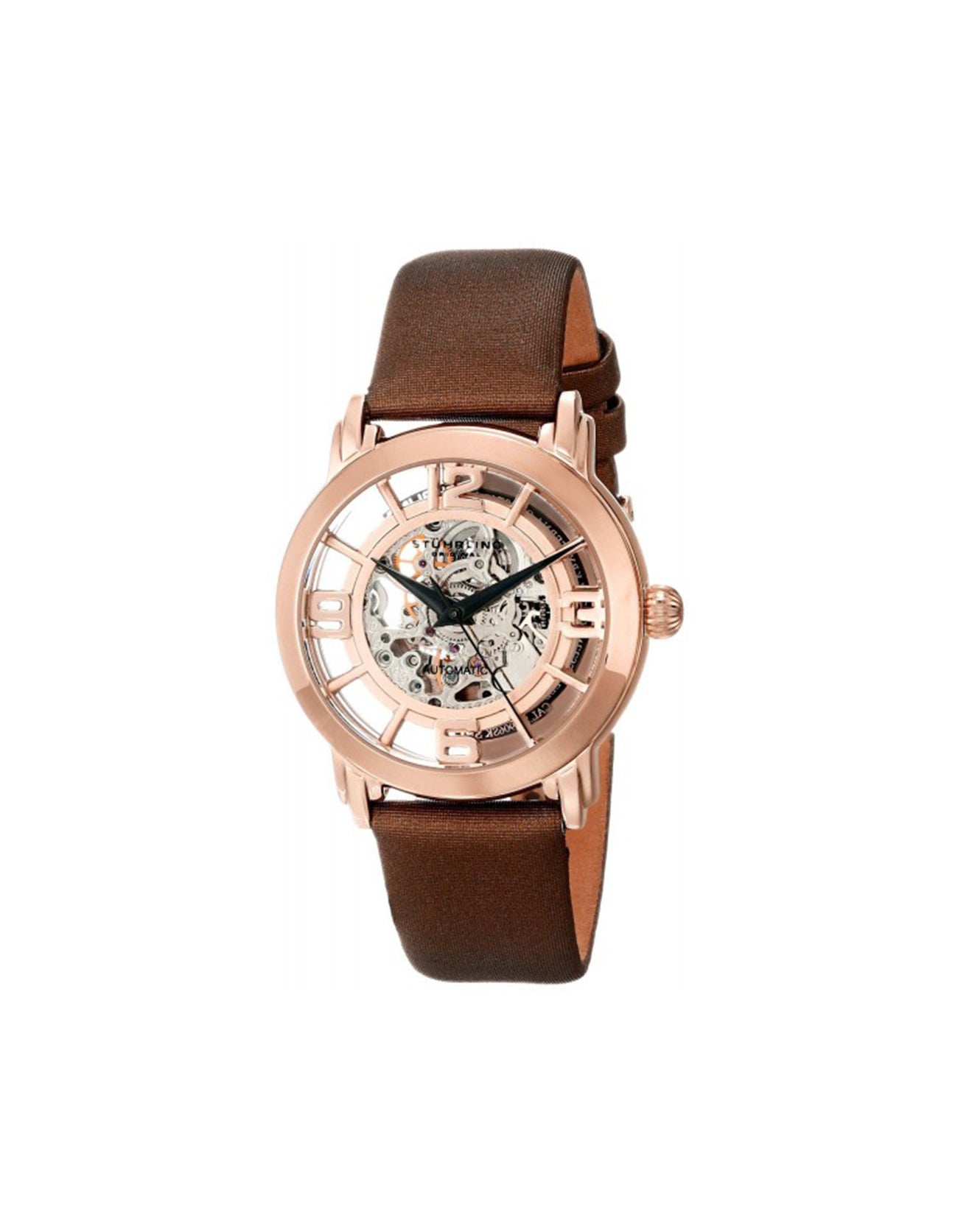Women Winchester 156.124T14 Automatic Skeleton Stainless Steel Rose Tone Watch