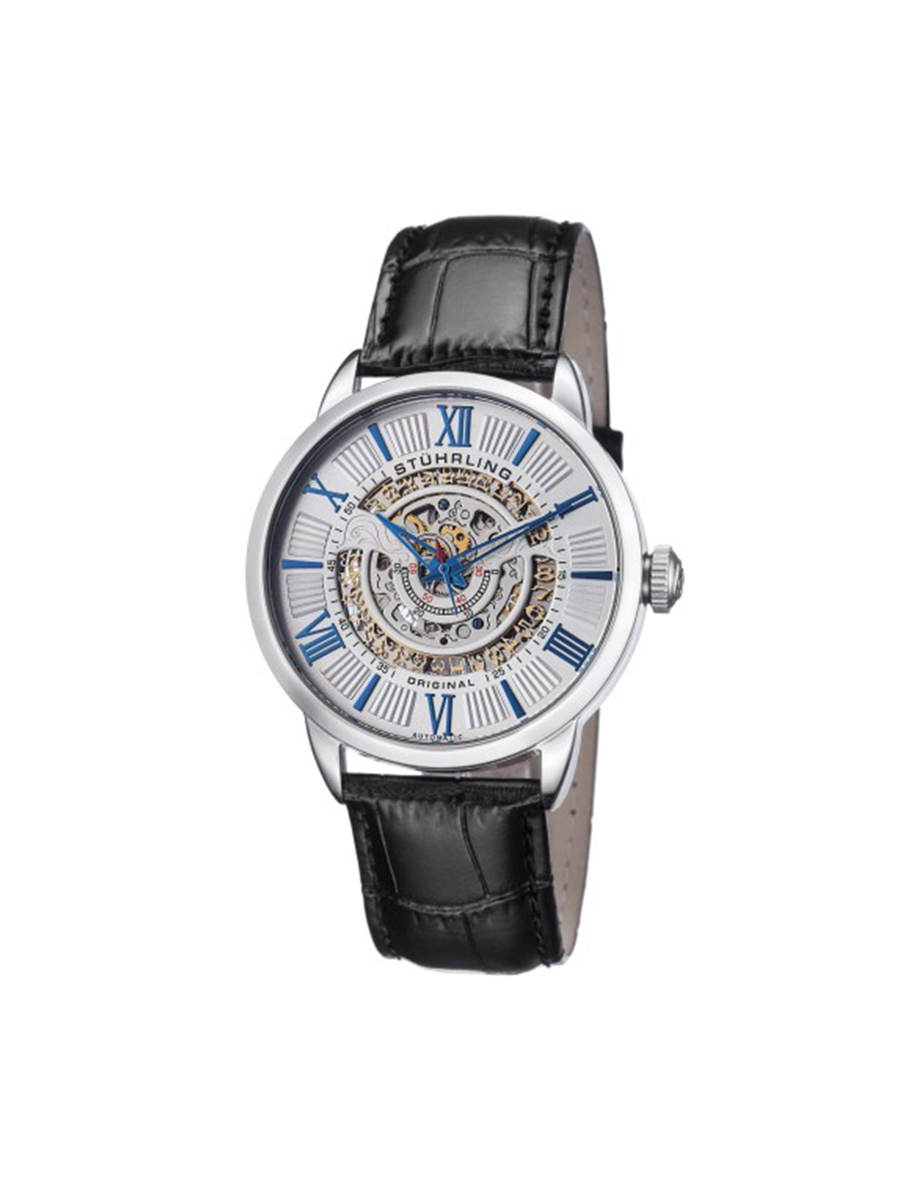 Stuhrling Original Delphi 696.01 Automatic 44mm Skeleton Stainless Steel Watch