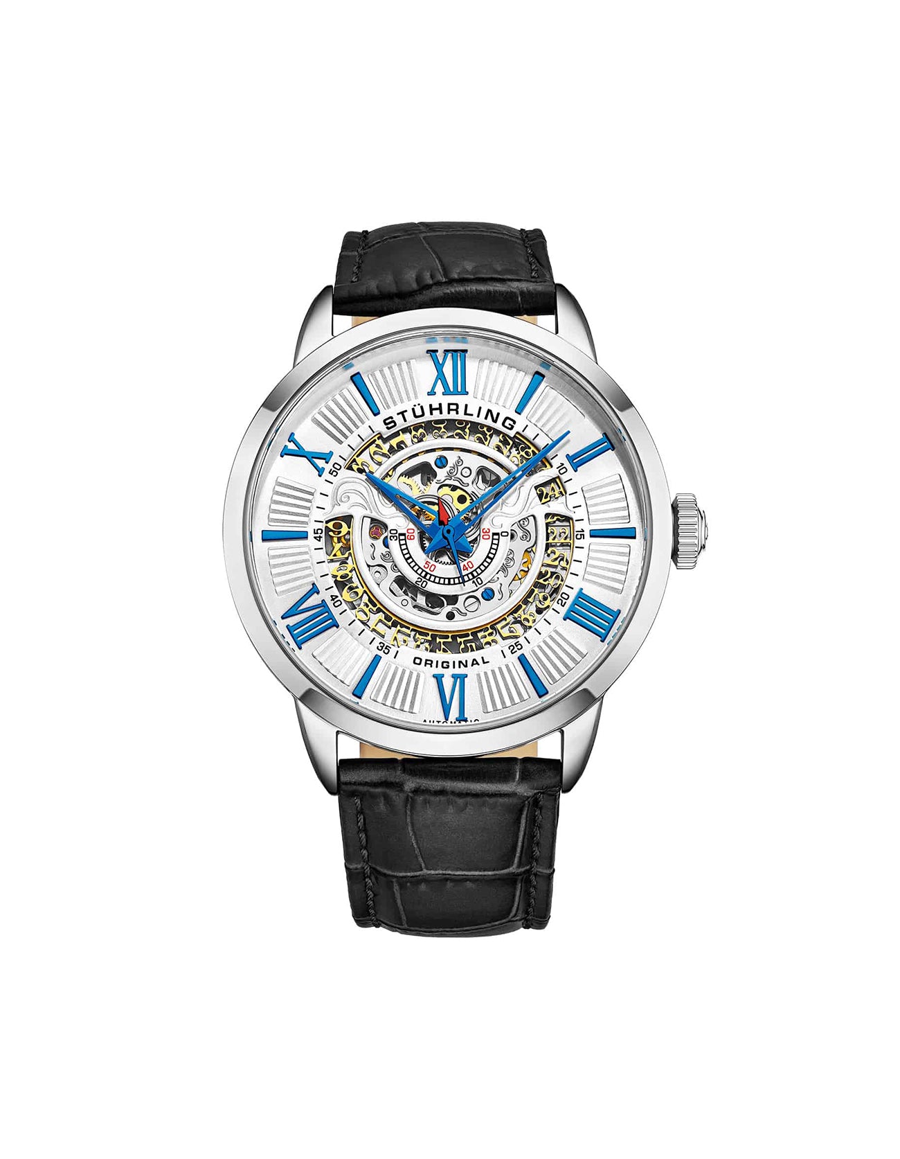 Stuhrling Original Delphi 696.01 Automatic 44mm Skeleton Stainless Steel Watch