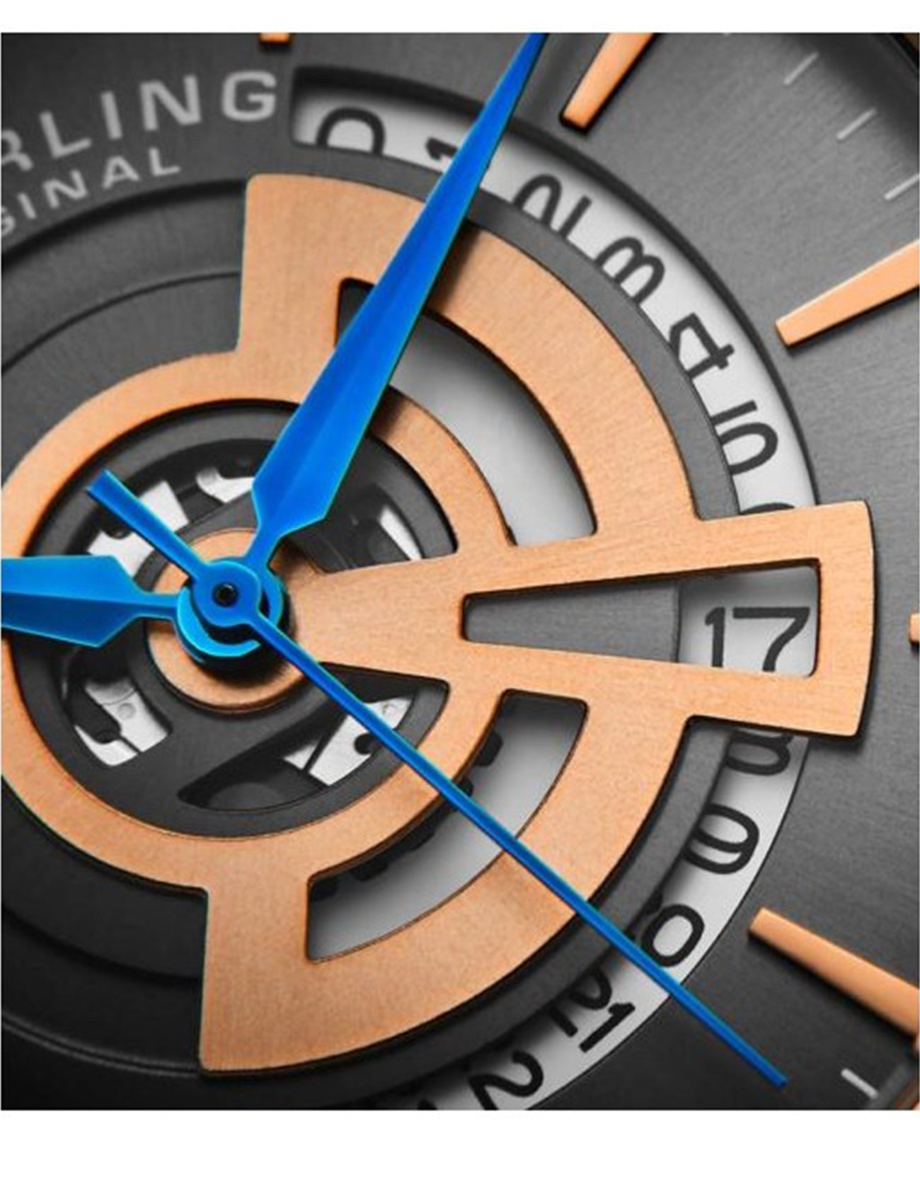 Stuhrling Original Men's Symphony 787.04 Rose Grey Brown Leather Watch