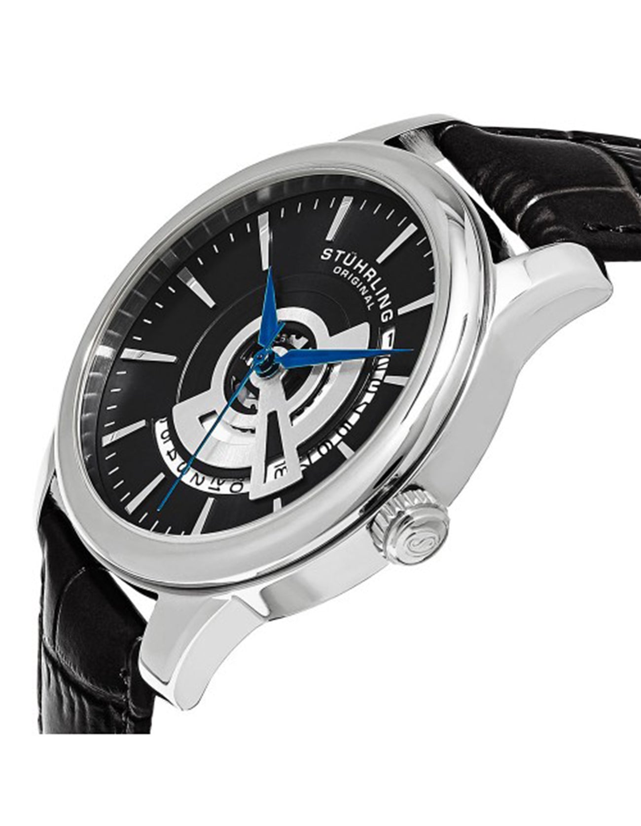 Stuhrling Original Men's Watch Symphony 787.02 Black Leather Watch