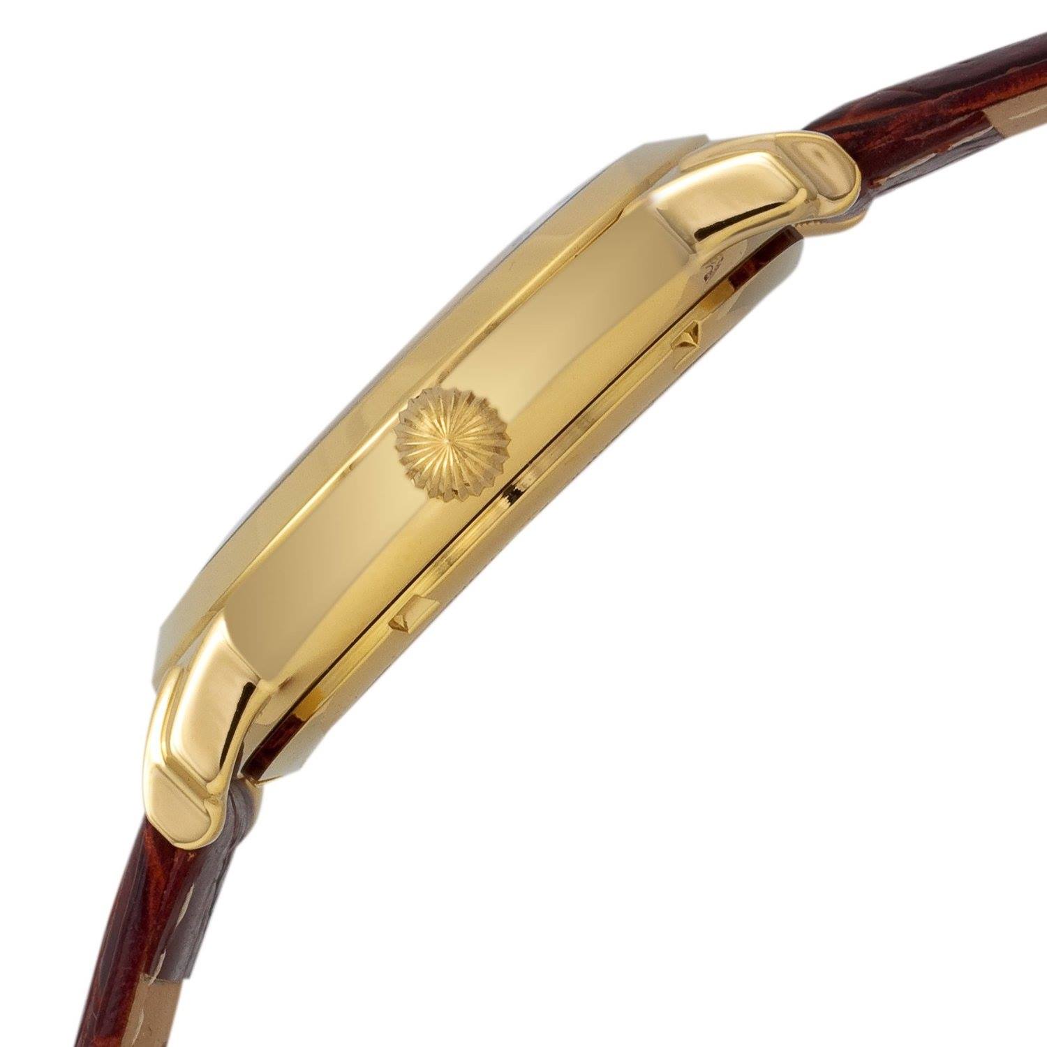 Stuhrling Original Men's Winchester 165 Brown Gold Dial Brown Leather Watch